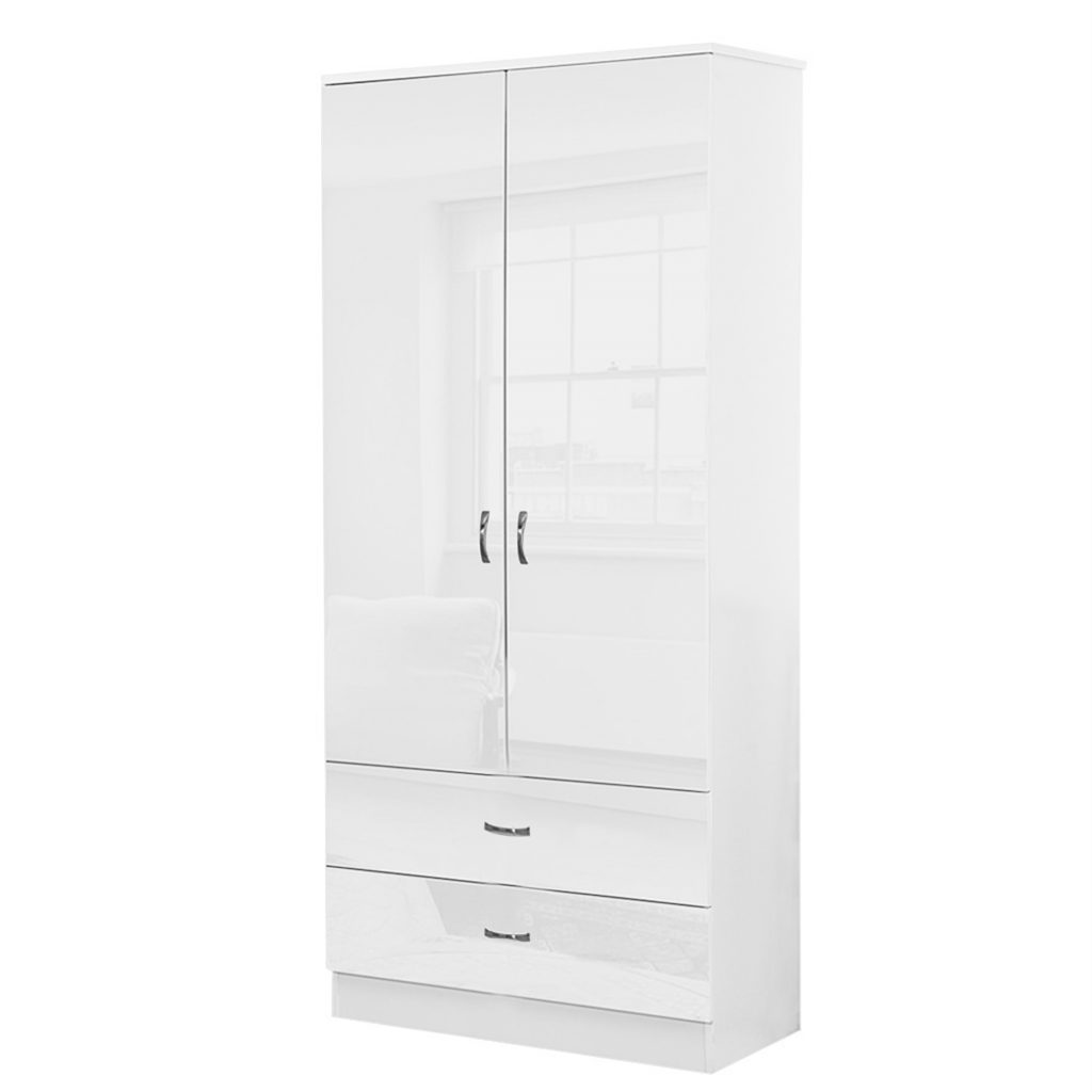 Chilton 2 Door Combination White Gloss Wardrobe FWS Direct