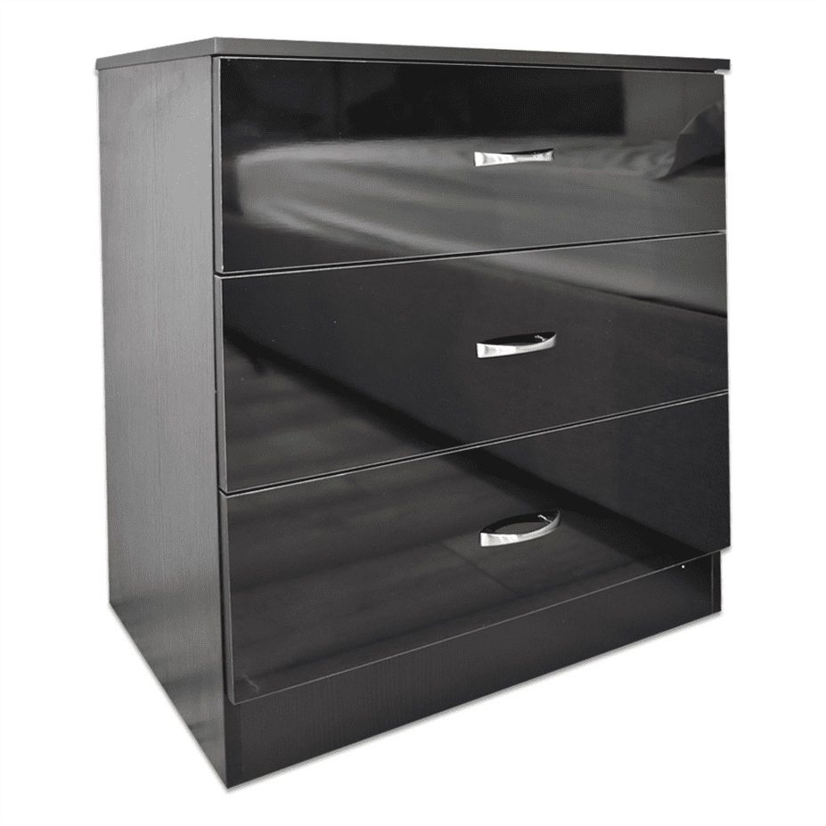 Chilton Modern Black Gloss Drawer Chest Of Drawers Fws Direct