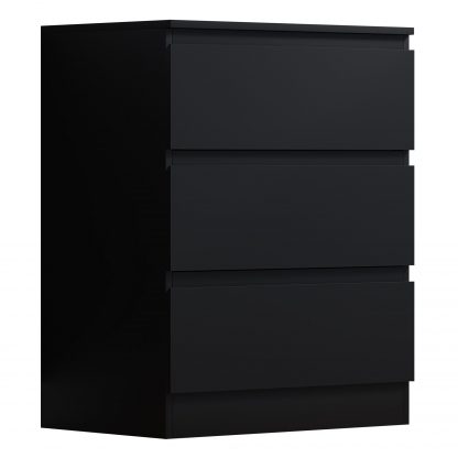 Stora 3 Drawer Chest of Drawers – Matt Black - Image 2