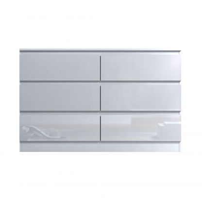 Stora Wide White Gloss 6 Drawer Chest - Image 2