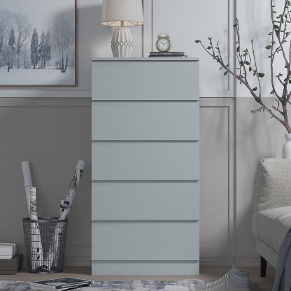 Stora 5 Drawer Chest Of Drawers – Matt Grey - Image 4