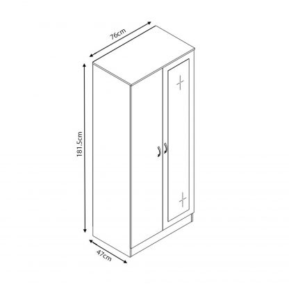 Chilton 2 door mirrored wardrobe dimensions