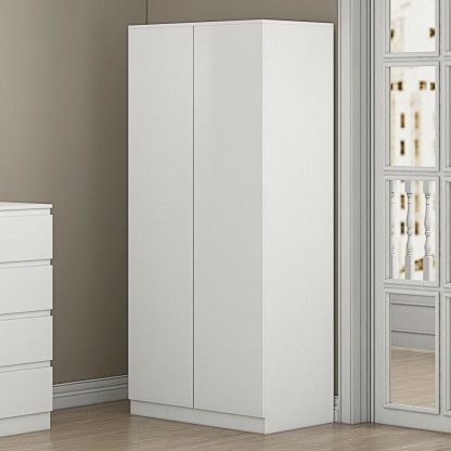 Stora matt white 2 door wardrobe lifestyle a