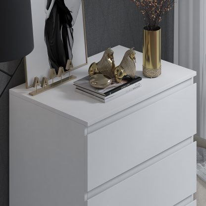 Stora 3 Drawer Chest of Drawers – Matt White - Image 5