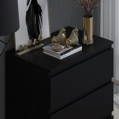 Stora 3 Drawer Chest of Drawers – Matt Black - Image 7