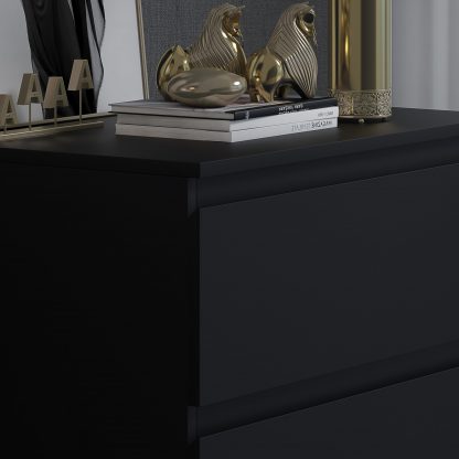 Stora 3 Drawer Chest of Drawers – Matt Black - Image 6