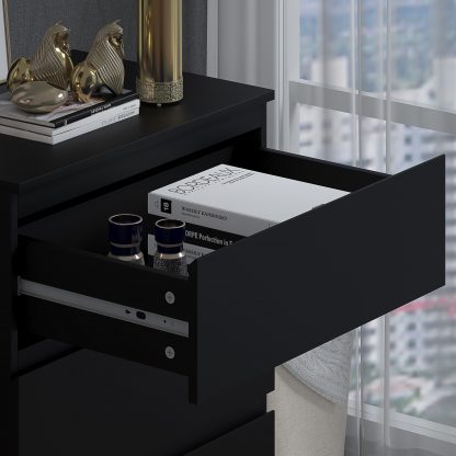 Stora 3 Drawer Chest of Drawers – Matt Black - Image 8