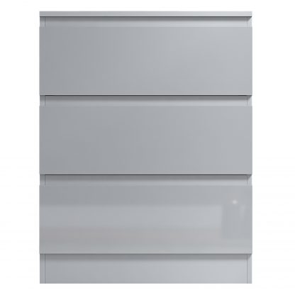 Stora Scandinavian Style White Gloss 3 Drawer Chest of Drawers - Image 2