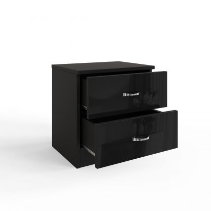 Chilton black gloss bedside ang open