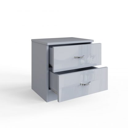 Chilton grey gloss bedside ang open