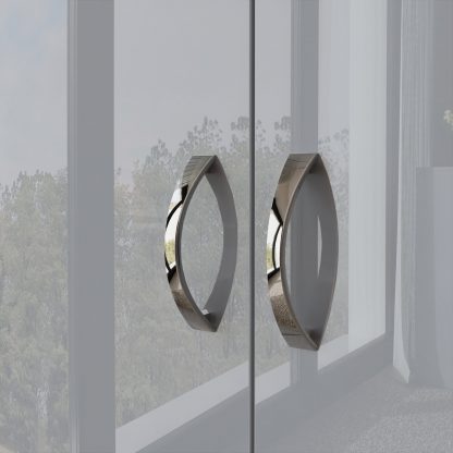 Chilton grey gloss 2 door wardrobe handle detail