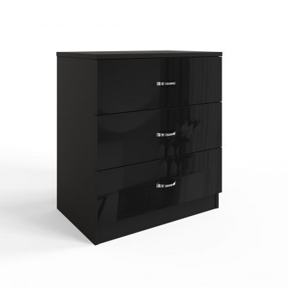 Chilton black gloss 3 drawer chest ang co