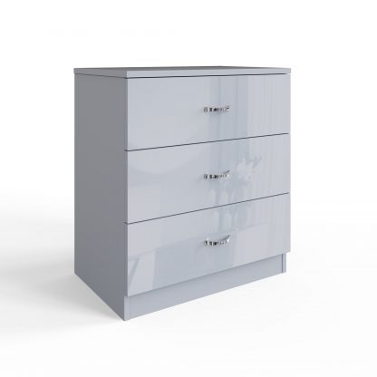 Chilton grey gloss 3 drawer chest ang co