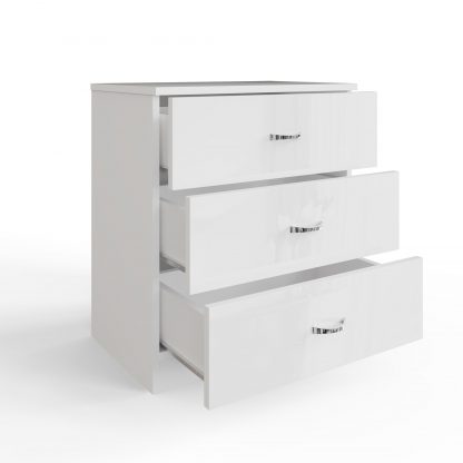 Chilton white gloss 3 drawer chest open co