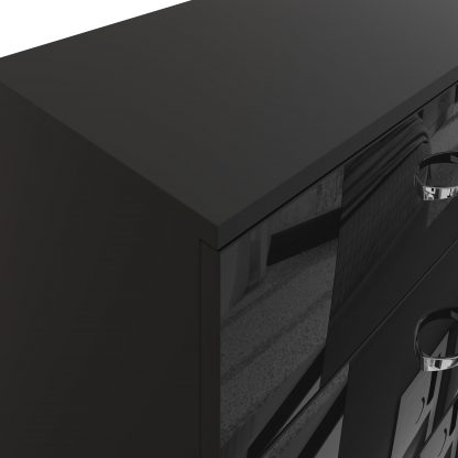 Chilton black gloss 5 drawer chest detail b