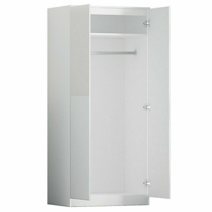 Stora Modern 2 Door Double Wardrobe – Matt White - Image 2