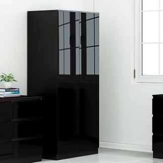 Stora black gloss 2 door wardrobe lifestyle a