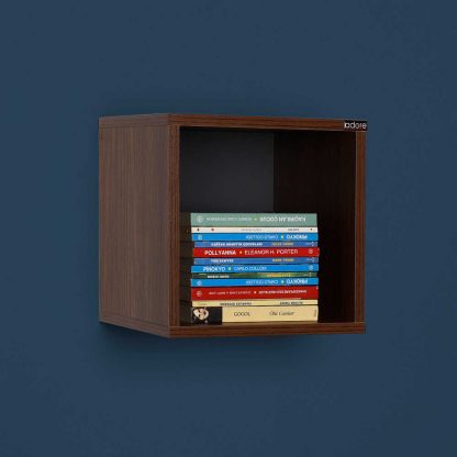 Adore Cube Shelf/ Bedside Table - Walnut