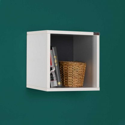 Adore Cube Shelf/ Bedside Table - Bright White - Image 3