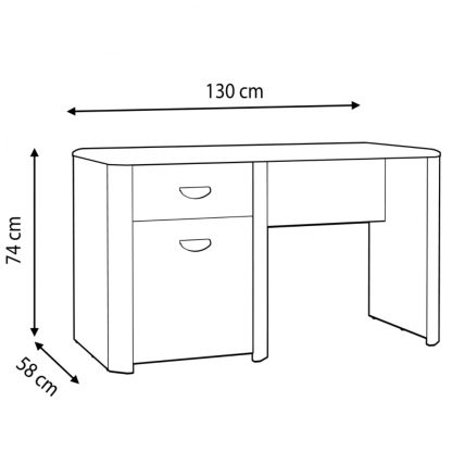 Yoop Dressing Table Study Desk – Sonoma Oak Matt Finish - Image 3