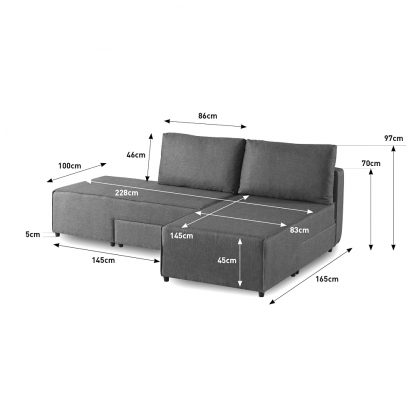 Armada Flexi Sofabed - Light Grey - Image 11