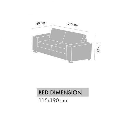 Carmen 3 Seater Sofabed - Blue - Image 9