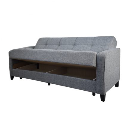 Carmen 3 Seater Sofabed - Light Grey - Image 4