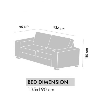 Nari 3 Seater Sofabed - Light Grey - Image 8