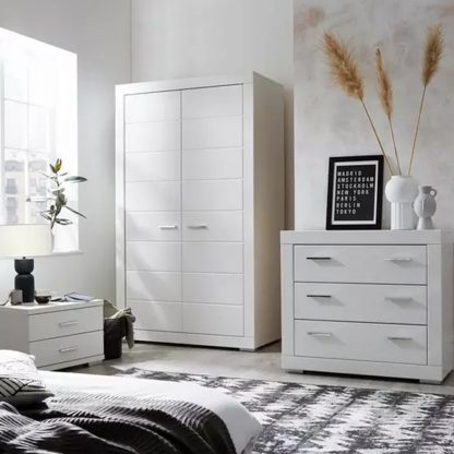 Snow White Gloss Modern Style 3 Drawer Chest of Drawers - Image 6