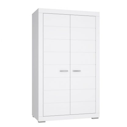 Snow White Gloss Modern Style 2 Door Wardrobe Robe