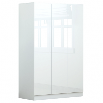 Stora Push to Open 3 Door White Gloss Wardrobe