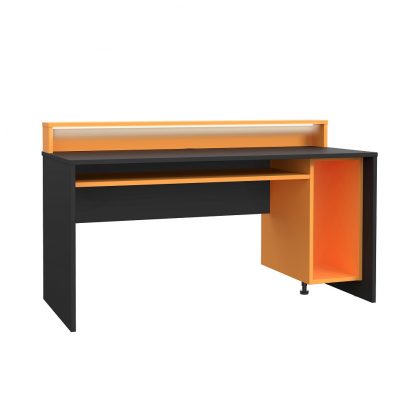 Tezaur 160 Orange Computer PC Gaming Desk With Colour Changing LED Lights