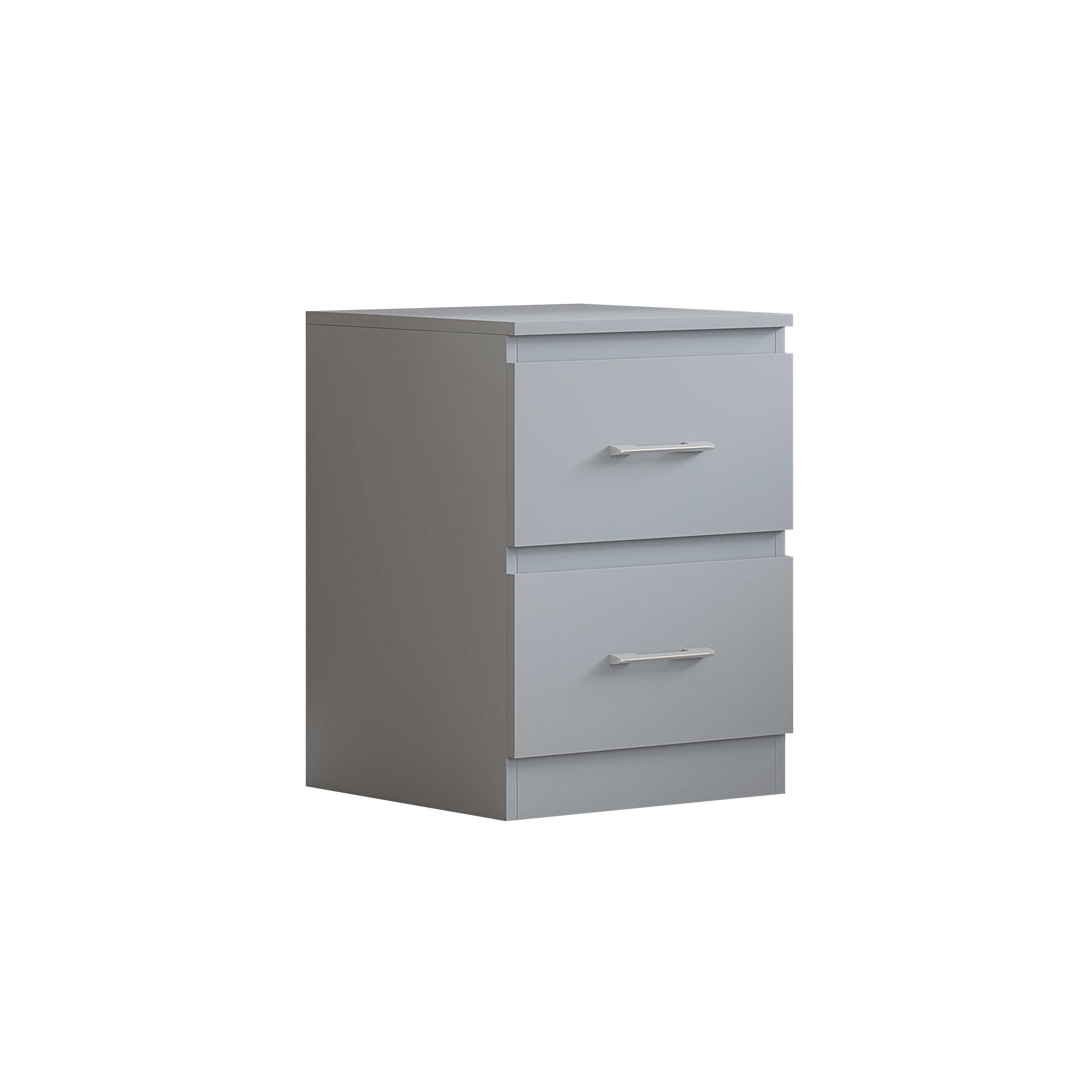 Tromso T-Bar Handle 2 Drawer Matt Grey Bedside Cabinet – FWS Direct