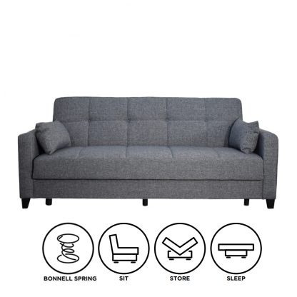 Carmen 3 Seater Sofabed - Light Grey