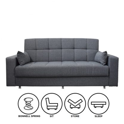 Nari 3 Seater Sofabed - Light Grey