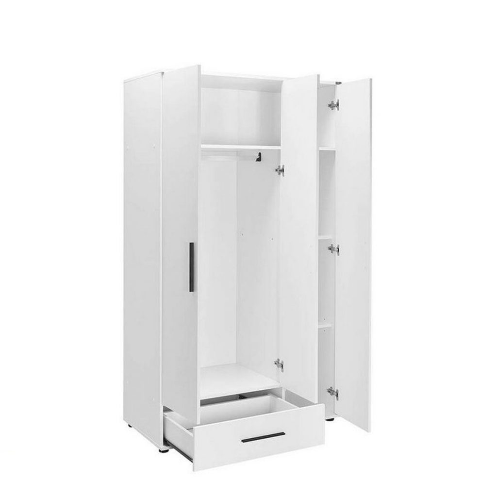 White 3 Door 1 Drawer Combination Wardrobe – FWS Direct