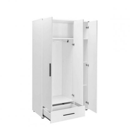 White 3 Door 1 Drawer Combination Wardrobe - Image 3