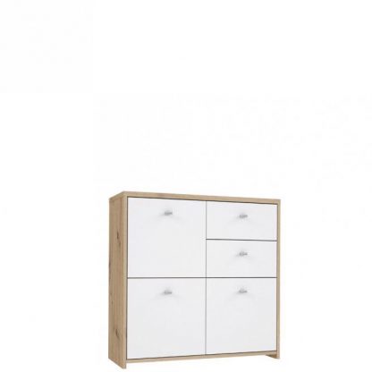 3 Door 2 Drawer Matt White Storage Cabinet - Image 2