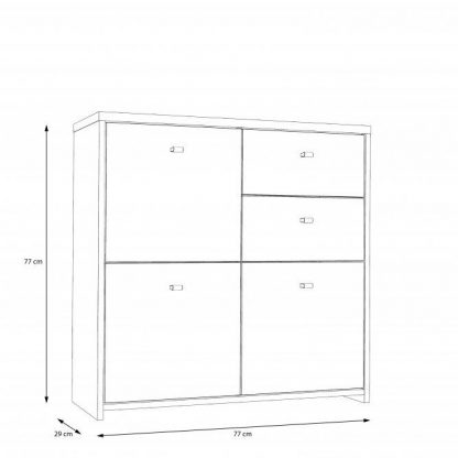 3 Door 2 Drawer Matt White Storage Cabinet - Image 4