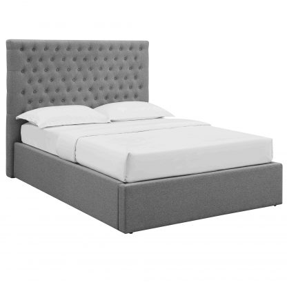 Grey Upholstered Ottoman Storage Bedframe - Image 5