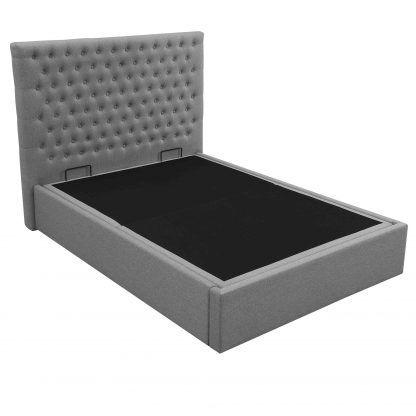 Grey Upholstered Ottoman Storage Bedframe - Image 3