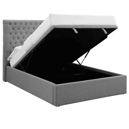 Grey Upholstered Ottoman Storage Bedframe - Image 4