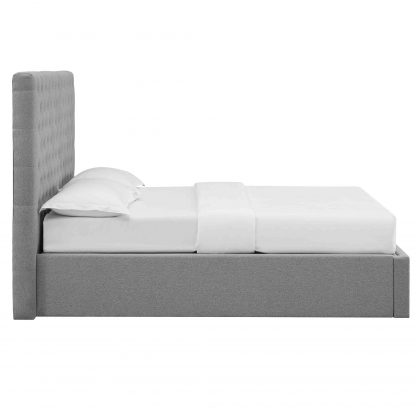 Grey Upholstered Ottoman Storage Bedframe - Image 6