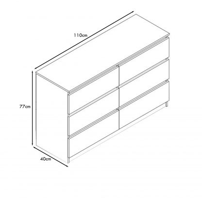 Carlton 6 drawer chest dimensions