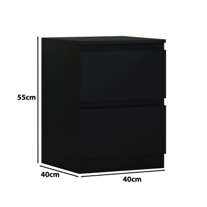 Carlton matt black bedside dimensions