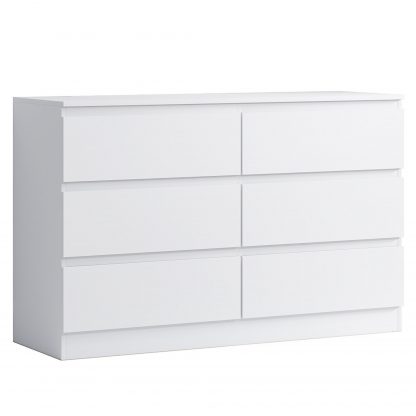 Carlton matt white 6 drawer ang co