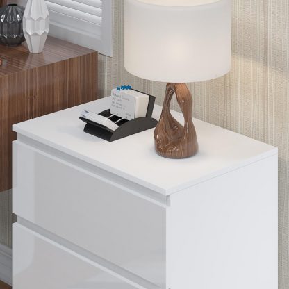 Carlton white gloss 3 drawer chest detail b