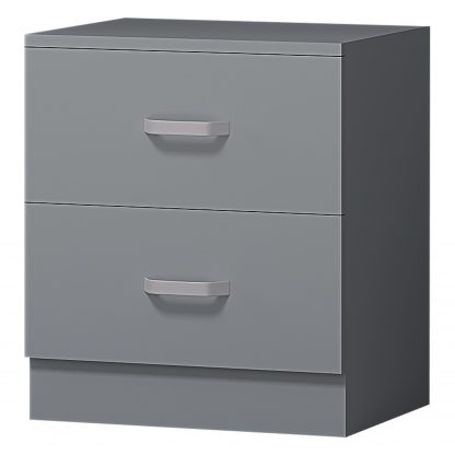 Tunis 2 Drawer Bedside Table Matt Grey - Image 3