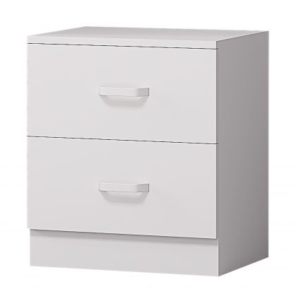 Tunis 2 Drawer Bedside Table Matt White - Image 4