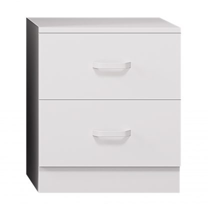 Tunis 2 Drawer Bedside Table Matt White - Image 5